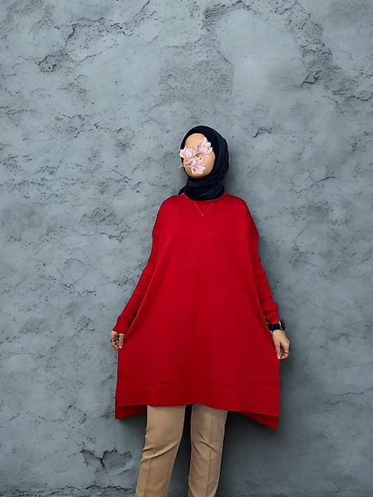 Ortası Dikişli Merserize Dokunuşlu Tiriko Tunik