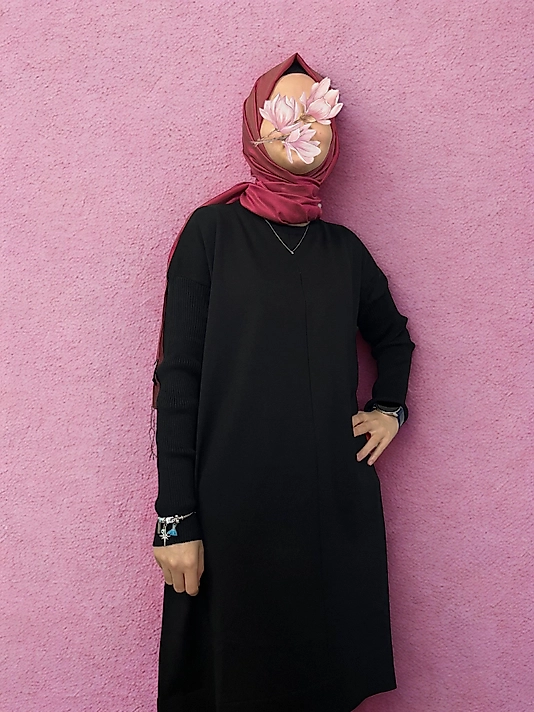 Ortası Dikişli Merserize Dokunuşlu Tiriko Tunik